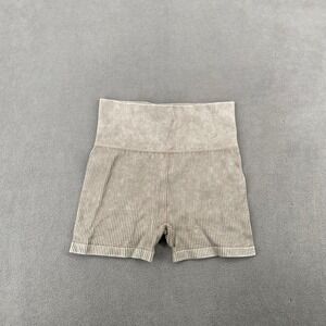 Forever 21 Tan Acid Wash Ribbed Seamless Biker Shorts High Waisted Small